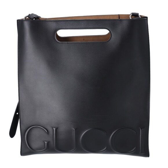 GUCCI GucciGhost Tote Bag 414476 Black Leather - Picture 1 of 11